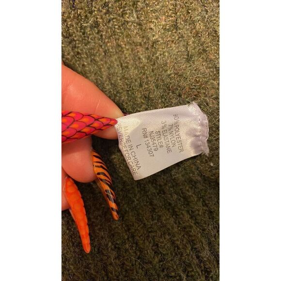 Lumière and Company Back Lace-up Olive Green Oversized Cardigan Sweater Sz Large - Picture 6 of 6